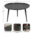 thumbnail image 2 of Kate and Laurel Alessia Modern Round Metal Coffee Table, 26 x 26 x 16, Black, Sand Cast Aluminum Coffee Table with Raised Deckled Edge for Storage and Display, 2 of 8