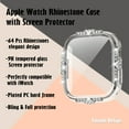 thumbnail image 2 of Allytechgroup for iWatch Series 10 42mm Case with Tempered Glass Screen Protector, Support Wireless Charging Crystal Diamond Rhinestone Sparkling Full Protective Cover for Women Girls, Gold, 2 of 5