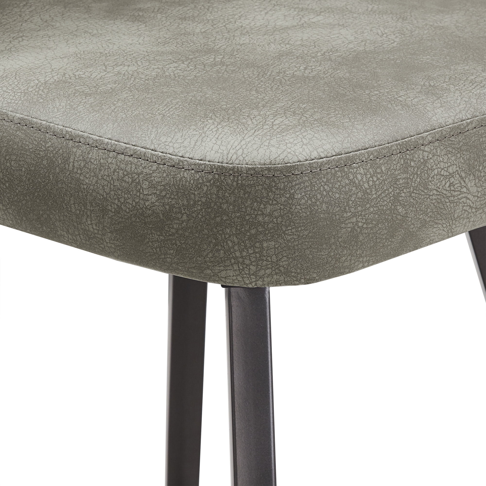 Weston Home Krista 24" Metal Swivel Mid Back Counter Stools, Set of 2, Light Grey