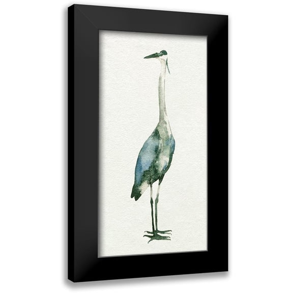 Caroline, Emma 9x14 Black Modern Framed Museum Art Print Titled - Deep Blue Heron II
