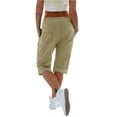 thumbnail image 2 of Casual Women Low Waist Solid Color Jogger Capri Pants with Pocket, 2 of 4