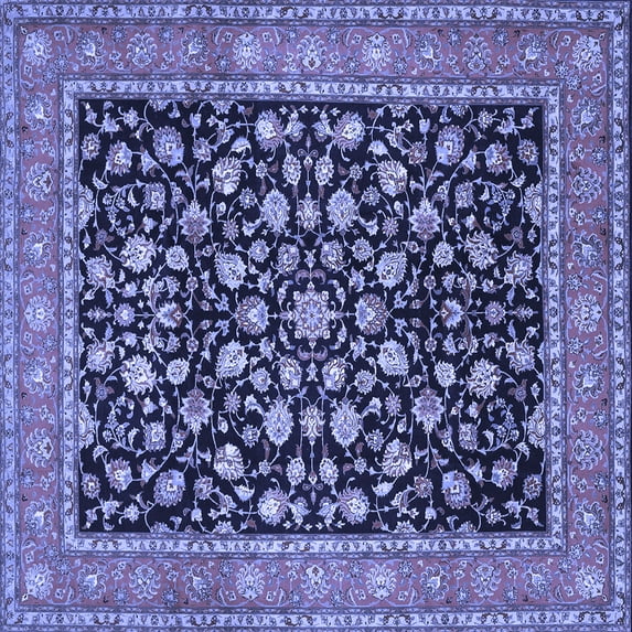 Ahgly Company Indoor Square Persian Blue Traditional Area Rugs, 8' Square