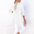 thumbnail image 4 of Qwertyu Womens Gauze Shirts Summer Casual Button V Neck Long Sleeve Shirts Oversized Solid Color Blouses Tops White 2XL, 4 of 6