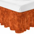thumbnail image 2 of Textural Solid Deep Rust Bed Skirt Queen Size 18 Inch Drop, Rustic Minimalist Mottled Background Adjustable Elastic Dust Ruffles Bedskirt for Queen Bed Wrap Around Pleated Mattress Frame Cover, 2 of 9