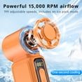thumbnail image 3 of W & O Handheld Turbo Fan, Portable Rechargeable Mini Fan with High-Speed Airflow, USB-C Personal Cooling Fan for Travel, Outdoor Activities, Camping and Summer Use-Orange, 3 of 10