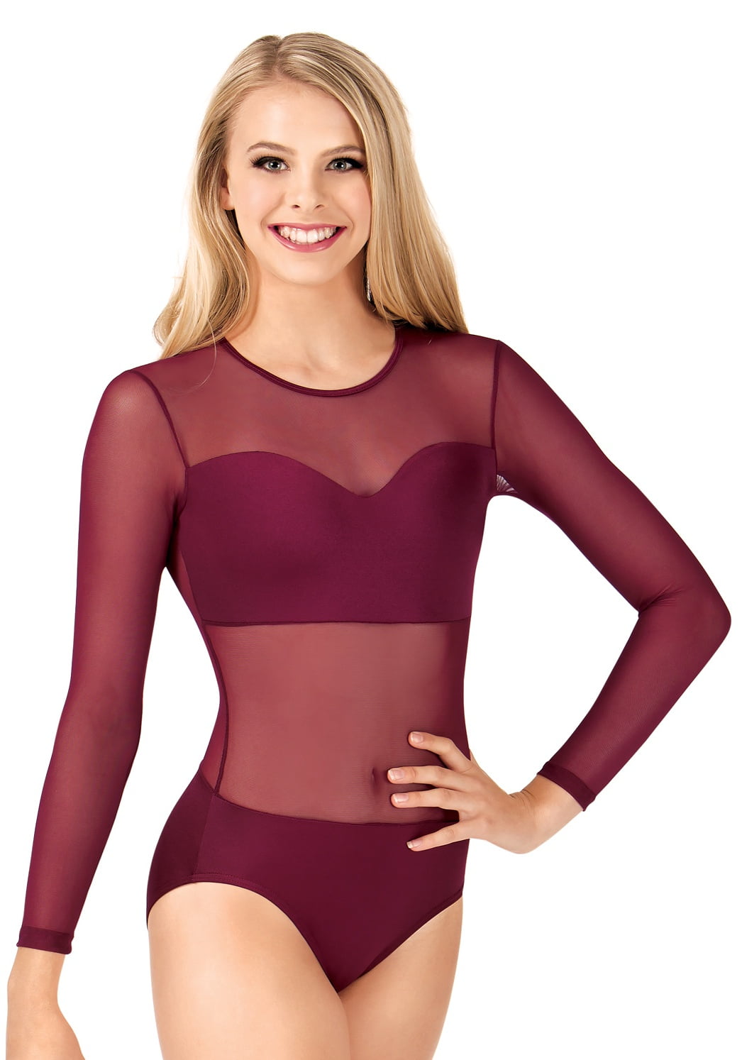 Body Wrappers Adult Sweetheart Long Sleeve Leotard