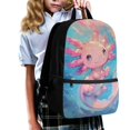 thumbnail image 3 of Uourmeti Cartoon Axolotl Large Capacity Large Capacity Backpack, 17 Inchs Spacious Interior School Backpack Multiple Pockets Student Bookbag for Boys, 3 of 6