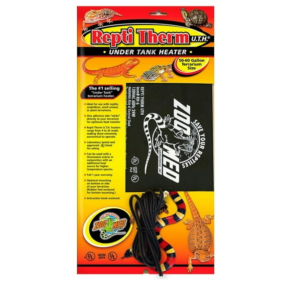 Zoo Med Repti Therm Under Tank Reptile Heater, 24 Watts - 18" Long x 8" Wide (50-60 Gallons)