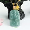 thumbnail image 3 of K-KED Natural Grade A Jade Jadeite Women Men Blue Water God of Wealth Pendant Gift, 3 of 4