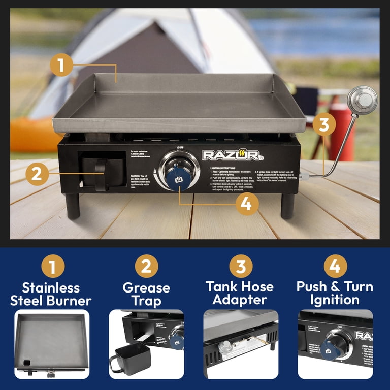 Razor Griddle GGT2160M 19 inch Portable Steel LP Propane Gas Grill