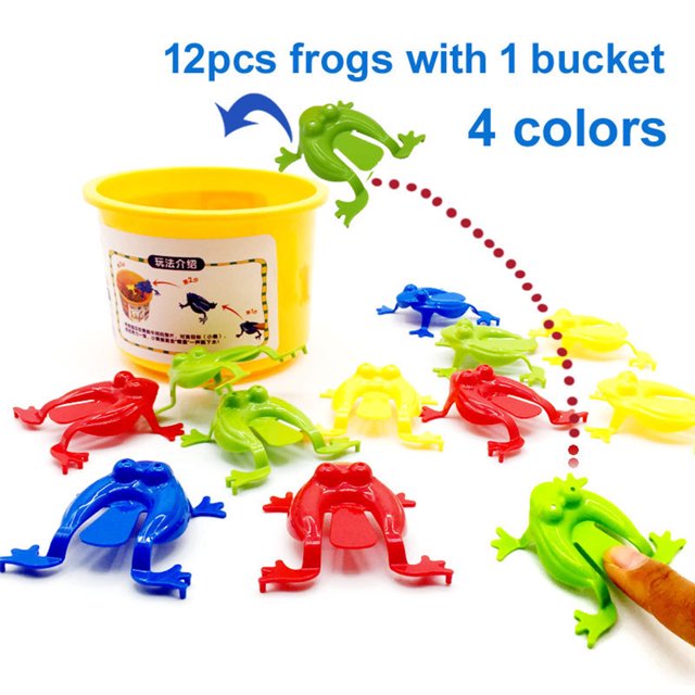 12 Uds. Juego de ranas saltadoras juguete recuerdo de fiesta juguetes de fiesta de cumpleaños figuras de juguete de acción para niña y niño