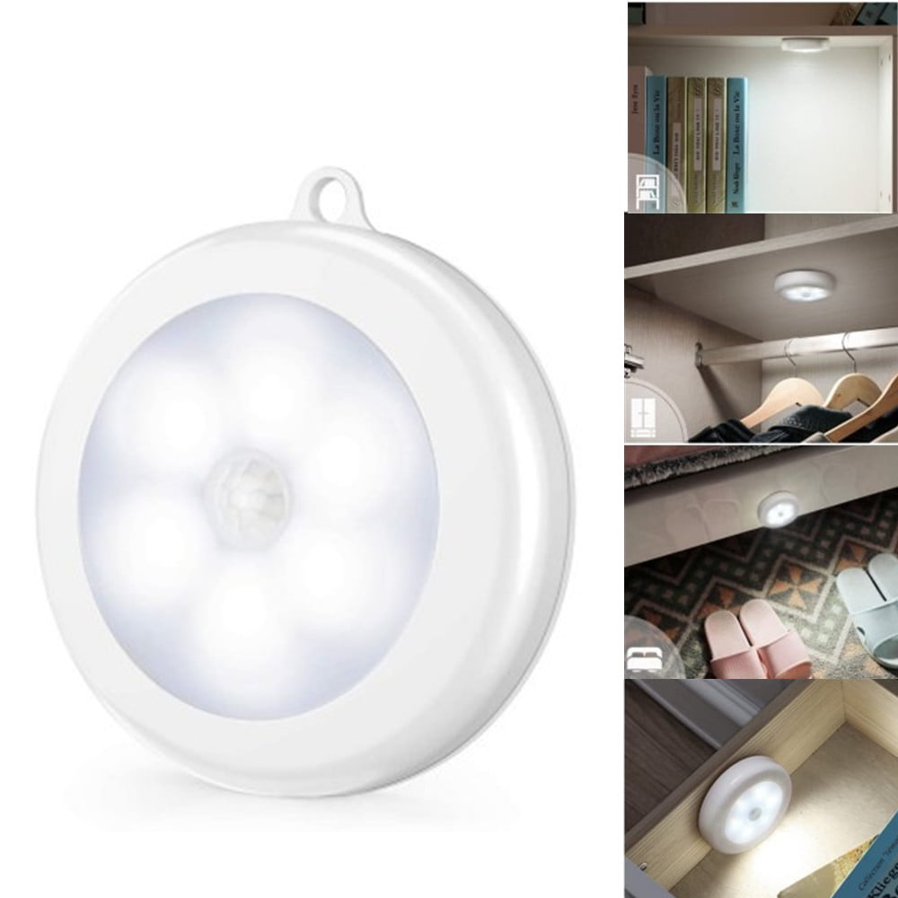 6 LED Wireless PIR Motion Sensor Stair Step Wall Light Indoor Cabinet Night Lamp 