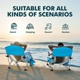thumbnail image 3 of RUNACC Low Back Beach Chair, 2 Pack Foldable Portable Camping Chairs for Outdoor Concerts, Beach Trips, Picnics & Lawn Events, Blue, 3 of 7