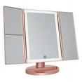 thumbnail image 3 of Impressions Vanity Trifold Vanity Mirror with Lights,3X and 2X Magnifying Face Mirror (Rose Gold), 3 of 7
