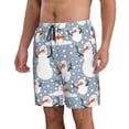 thumbnail image 2 of Rocae Happy Snowmen Snowfall for Men's Beach Shorts Casual Elastic Waist Drawstring Summer Beach Shorts,S-3XL-Large, 2 of 6