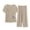 005_Beige, variant on MEICHEN Pajamas for Women Set Ladies Short Sleeves Printed Blouse Seventh Pants Two Piece Suit Summer Essentials Fashion Sleepwear