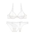 thumbnail image 1 of Ropa interior de encaje de malla de copa ultrafina Varsbaby transparente sin forro 1 sujetador + 2 bragas conjunto de sujetador de talla grande para mujer Tan Jianjun unisex, 1 of 2