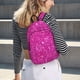 thumbnail image 5 of Disketp Rose Red Glitter Mochila de Lona Estampada, Mochila Escolar de Viaje Ligera para Estudiantes y Portátil-Small, 5 of 5