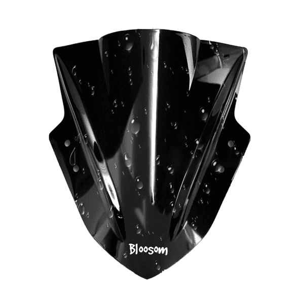 Parabrisas De Motocicleta Bloosom  Negroprotección Contra Lluvia Negro