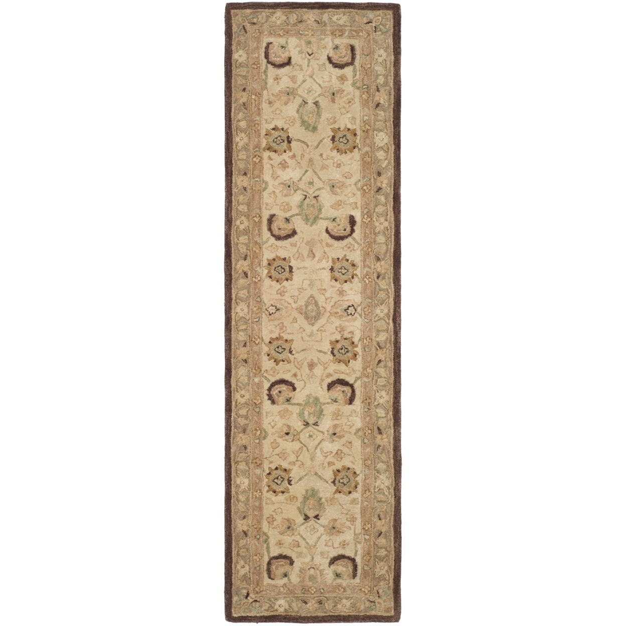 SAFAVIEH Anatolia Venice Traditional Wool Area Rug, Ivory/Brown, 3' x 5'
