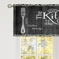 thumbnail image 4 of Black Farmhouse Rustic Curtain Valance for Window Treatments Vintage Fork Spoon Retro Kitchen Treatment Barn Country Wooden Wood Plank Drapes for Bathroom Living Room 1 Panel (52x18 Inch), 4 of 5