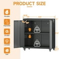 thumbnail image 4 of Firstsky Metal Garage Storage Cabinet with Wheels, Adjustable Rolling Tool Storage Cabinet with Lock, 34" Steel Locking Tool Cabinet with Doors and Shelves（Black&Gray, 34.3" H）, 4 of 8