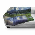 thumbnail image 3 of Mt Rainier Soft Flannel Fleece Throw Blanket, Daytime Scenic Picturesque of National Park Washington Cloudy Sky Reflection, Cozy Plush for Indoor and Outdoor Use, 50" x 60", Multicolor, by Ambesonne, 3 of 6