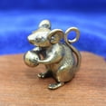 thumbnail image 5 of Solid Brass Mouse Figurine Statue Animal Figurines Toys Home Desktop Decoration, 5 of 5