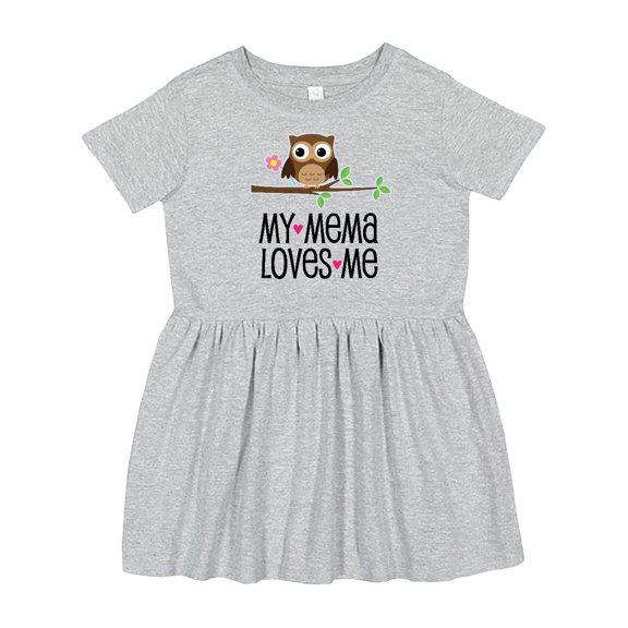 Inktastic Mema Loves Me Girl Owl Girls Toddler Dress