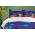 thumbnail image 4 of Ambesonne Urban Art Duvet Cover Sets, Colorful Business Skyline, 2-Queen, Quartz and Multicolor, 4 of 7