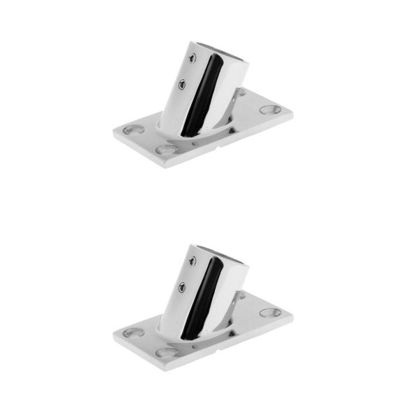 Pack de 2 Pasamanos 60 Grados Acero Inoxidable 22 + 25mmm Base Rectangular