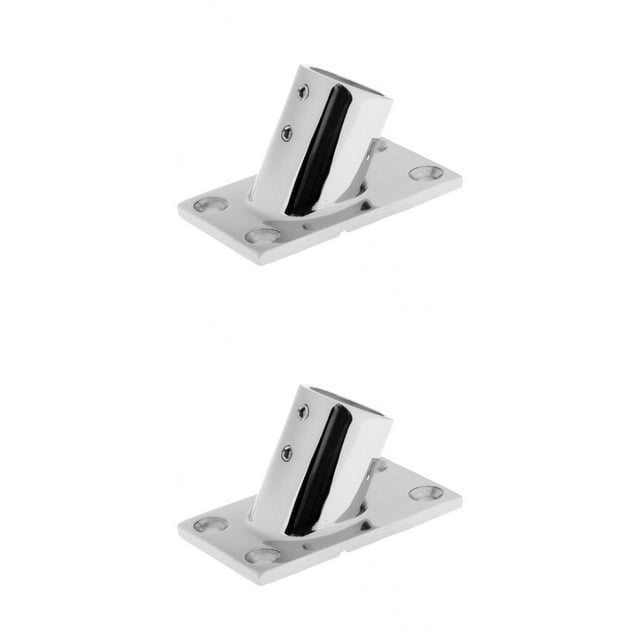Paquete De 2 Bases De Púlpito De Barandilla De Cubierta De Barco De Acero Inoxidable 60 Grados 25mm + 22mm