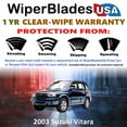 thumbnail image 2 of 2003 Suzuki Vitara Beam Wiper Blades Wipers w/1yr Warranty (Set of 3) w/Rear Wiper (WiperBladesUSA), 2 of 5