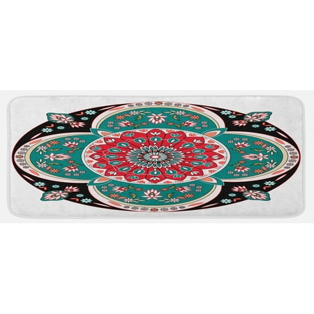 

Orient Kitchen Mat Oriental Ornate Embriodery Style Floral Illustration of Old Eastern Plush Decorative Kitchen Mat with Non Slip Backing 47 X 19 Multicolor by Ambesonne