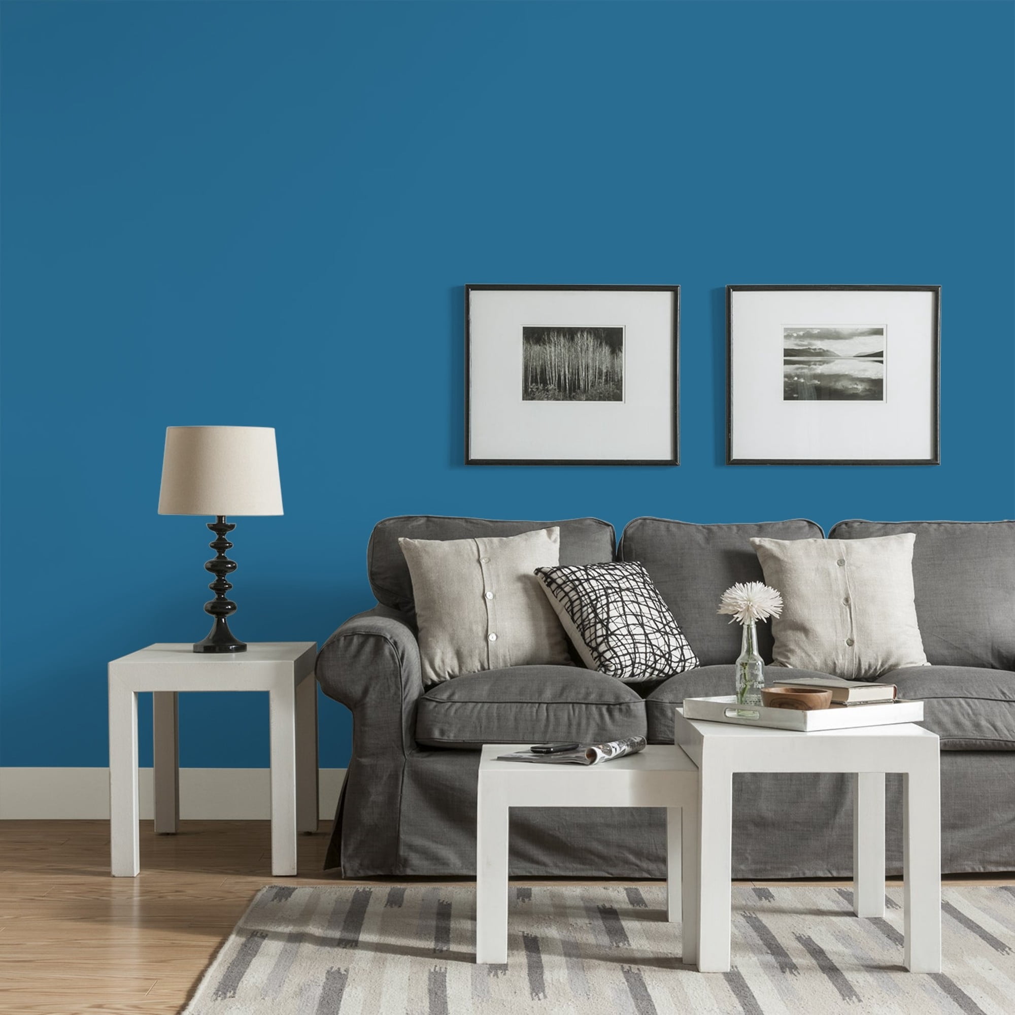 Glidden One Coat Blue Oasis / Blue Eggshell Interior Paint with Primer, 1 Gallon