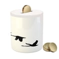 thumbnail image 3 of Freedom Piggy Bank, Silhouette of Group of Flying Birds Gulls in the Sky Season Migration Themed Image, Ceramic Coin Bank Money Box for Cash Saving, 3.6" X 3.2", Black White, by Ambesonne, 3 of 4