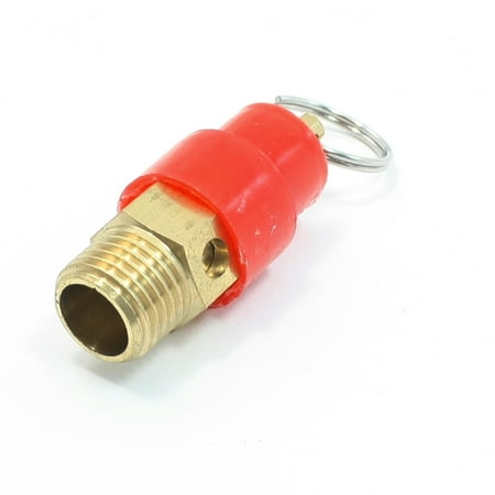 Unique Bargains Air Compressor Parts Red Cap Gold Tone Threaded Valve Gole Tone