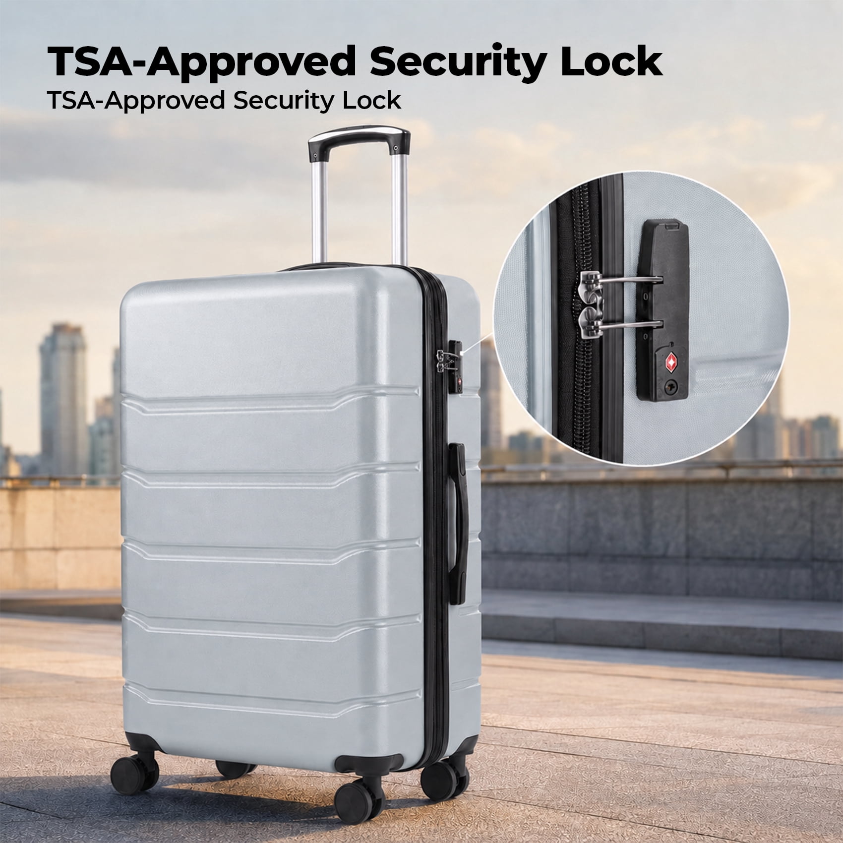 Alvantor 20/24/28 Inch Luggage, Set Suitcase Spinner Hardshell Lightweight TSA Lock, Durable ABS Lightweight Suitcase for Travel