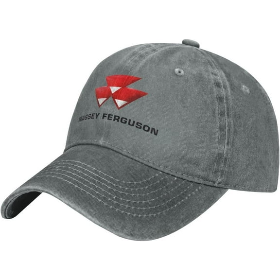 Massey Ferguson Flag Hat Adjustable Baseball Cap Cotton Cowboy Hat, Fashionable for Man Woman Gray