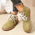 thumbnail image 5 of Willtoo Women's Vintage Lace Up Ankle Boots, Woven Texture Faux Suede Booties with Flat Sole, Casual Short Boots, 5 of 6