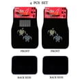thumbnail image 4 of Universal Fit Car Truck Front/Rear 4-Piece Full Set Crystal Bling Rhinestone Studded Black Carpet Floor Mats (Turtle/Black), 4 of 4