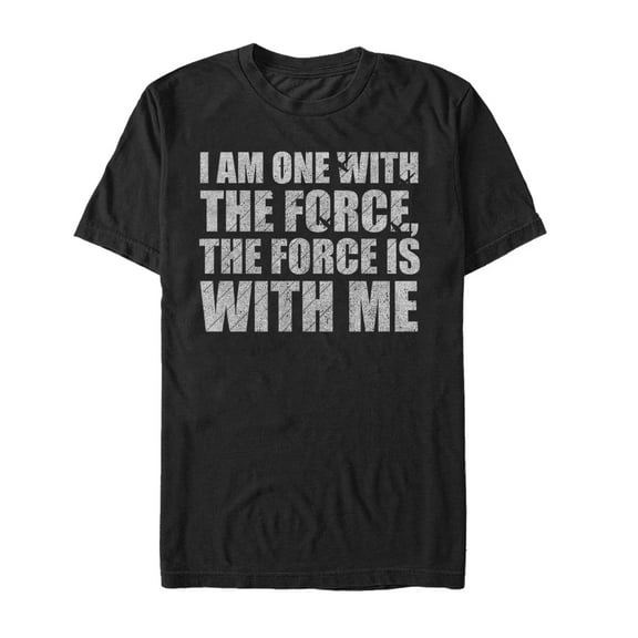 Men's Star Wars Rogue One Chirrut Force Mantra  Graphic Tee Black Medium