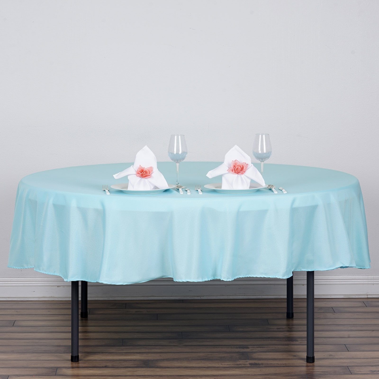 Efavormart 90" Round LIGHT BLUE Wholesale Linens Polyester Round