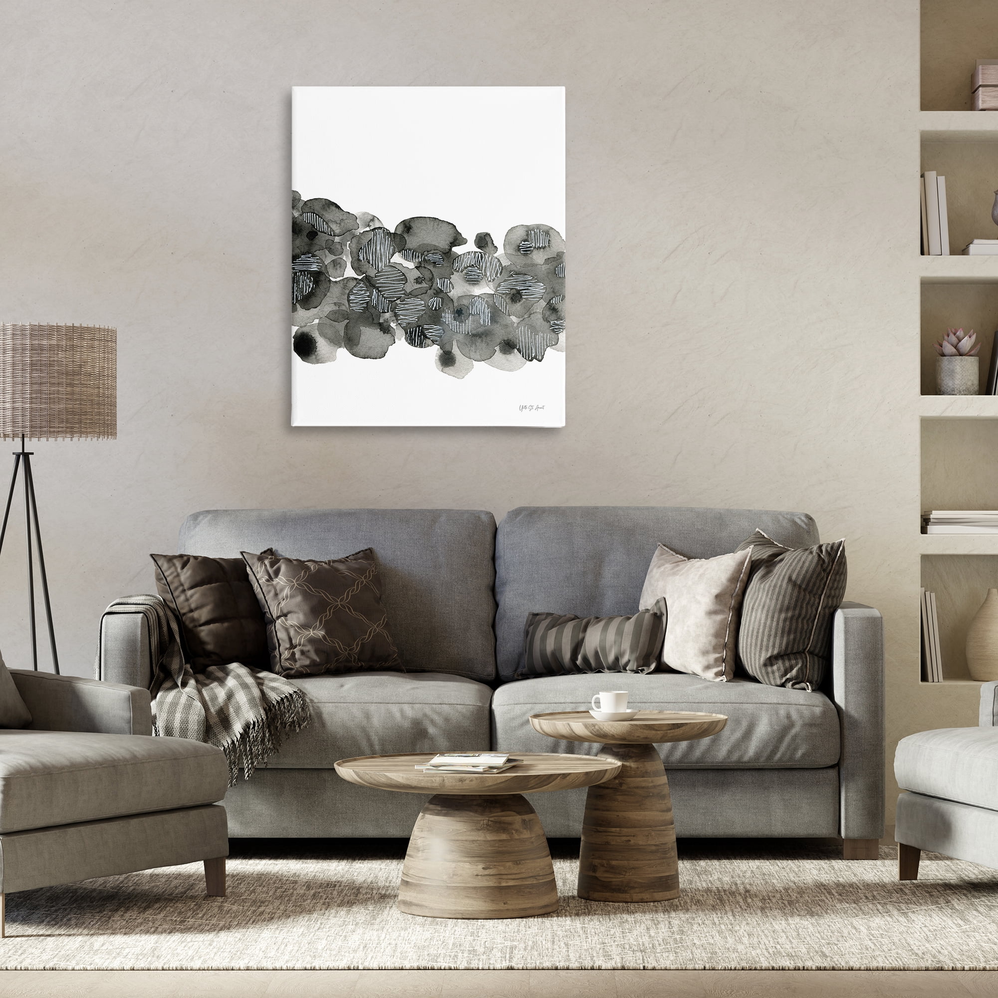 Stupell Industries Natural Kindling Impression Abstract Painting Wrapped Canvas Art Print Wall Art, 30 x 40