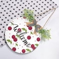 thumbnail image 4 of Welcome Sign with Wreath for Front Door, Rustic Round Hanging Welcome Sign, Wall Housewarming Gift for Home 11.8in, Cute Cherry Fruit Home Decor, 4 of 7