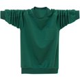 thumbnail image 2 of UVEASISHA Big and Tall Cotton Tops for Men Long Sleeve Thin Solid Tshirt Fall Loose Casual T Shirt with Pocket Green XXXXL, 2 of 6