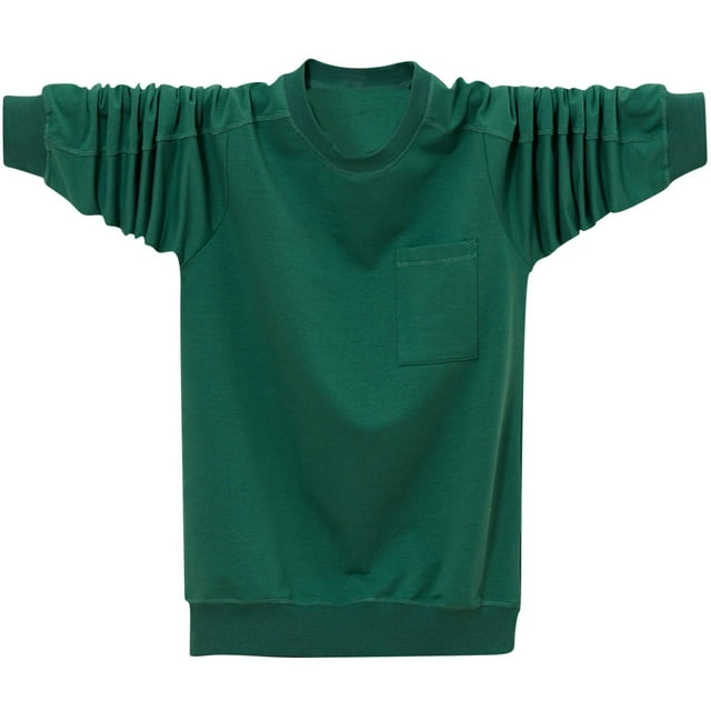 pstuiky camisa de manga larga para hombre, Camiseta holgada de manga larga y cuello redondo para hombre, talla grande Tops casuales para hombres xxxxxxl