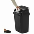 thumbnail image 6 of Indoor Black Swing Top Waste Can 7.8gal - 21.375" Tall Textured Plastic Trash Bin with Lid, 6 of 8