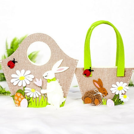 2pcs Easter Rabbit Gift Candy Bag Creative Present Home Accessory