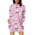 thumbnail image 2 of TIMIFIS Robe Chandail à Capuche pour Femmes Imprimé de Noël Manches Longues Ample avec Poches, 2 of 6